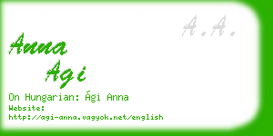 anna agi business card